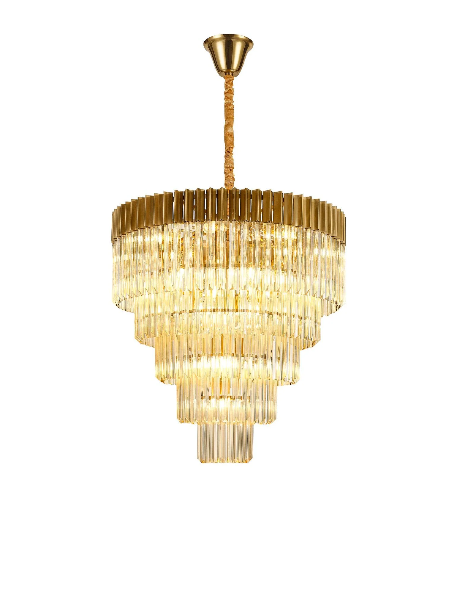 Georgia 5 Tier 19lt Pendant Chandelier, Matt Black/Brass/Polished Nickel - Image 8