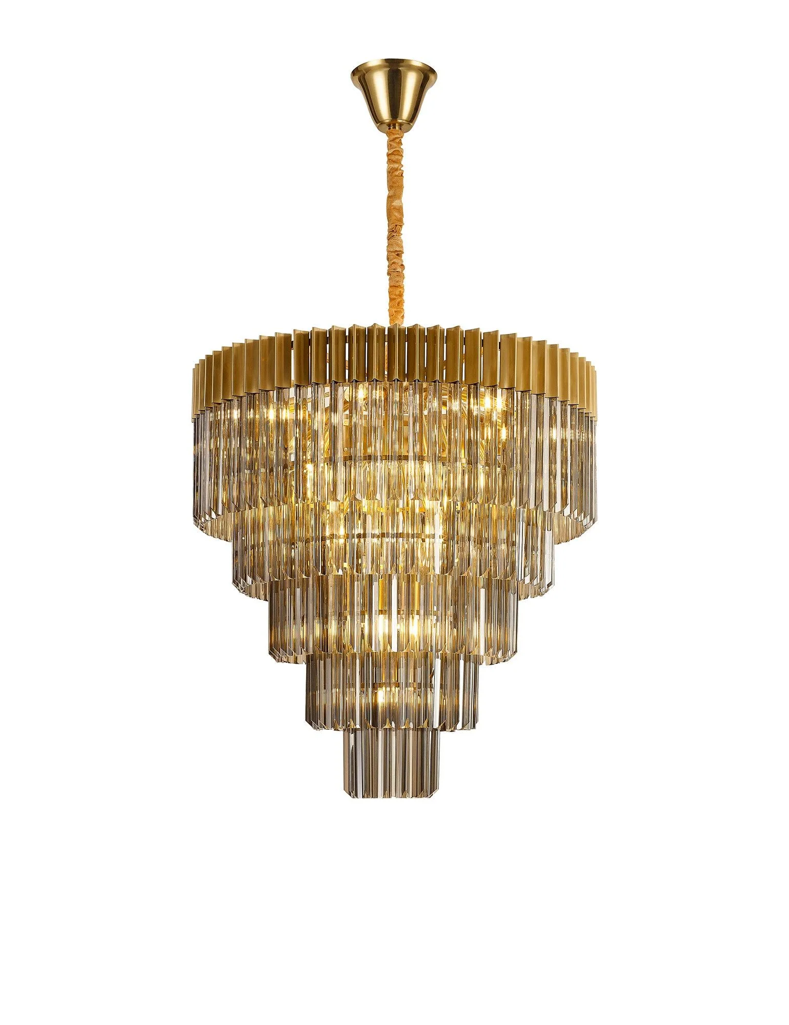 Georgia 5 Tier 19lt Pendant Chandelier, Matt Black/Brass/Polished Nickel - Image 9