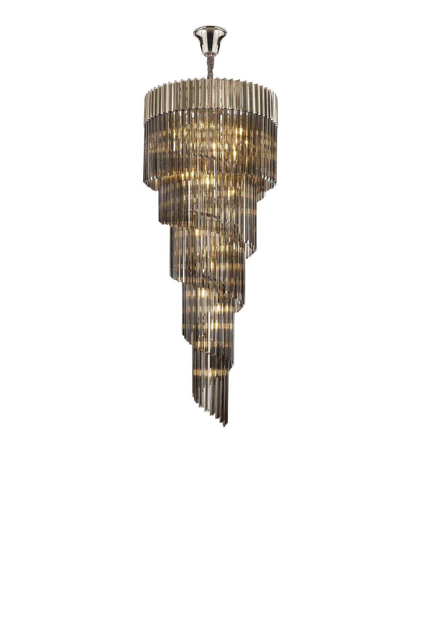 Georgia 5 Tier 23lt Pendant Chandelier, Matt Black/Brass/Polished Nickel - Image 10