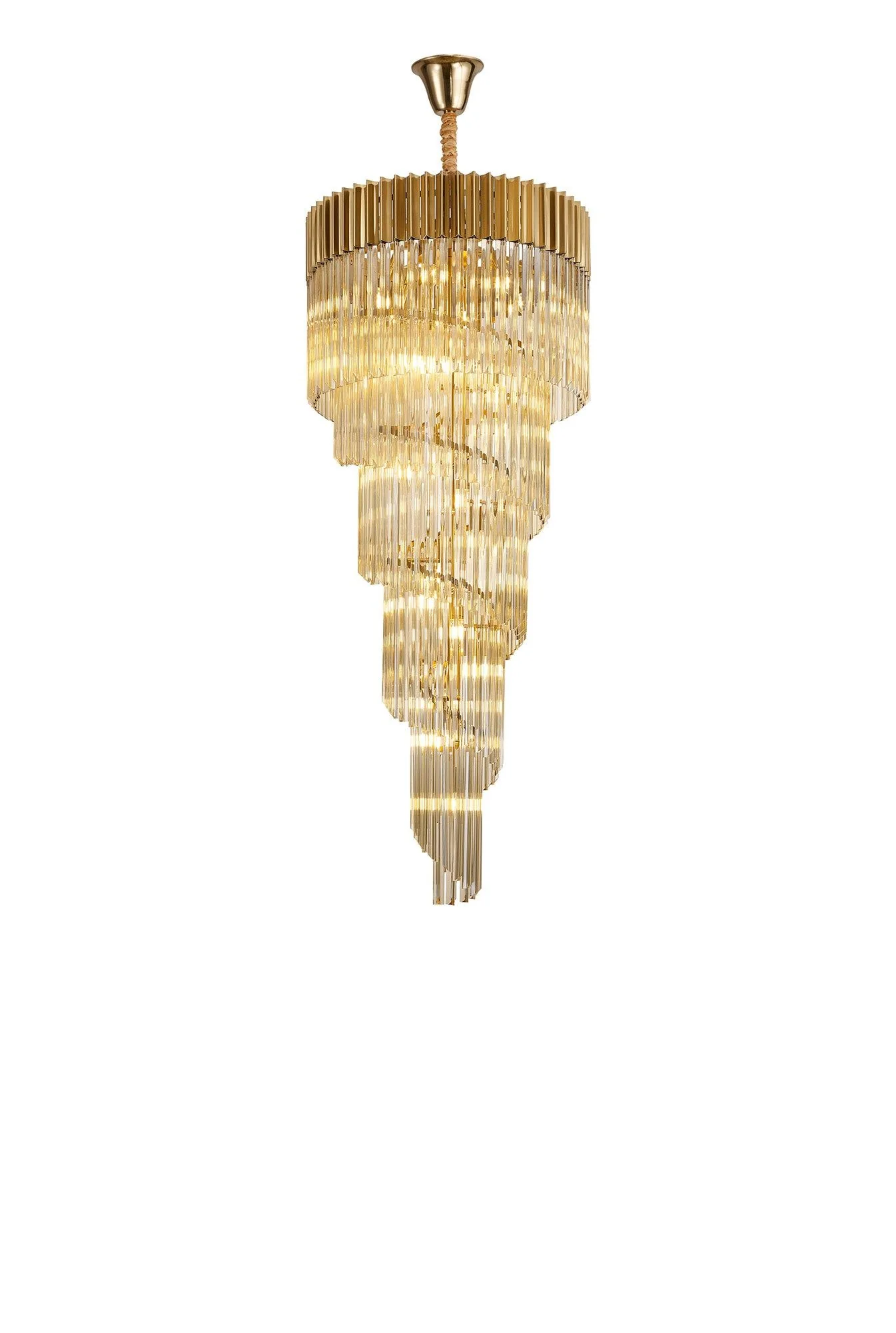 Georgia 5 Tier 23lt Pendant Chandelier, Matt Black/Brass/Polished Nickel - Image 11