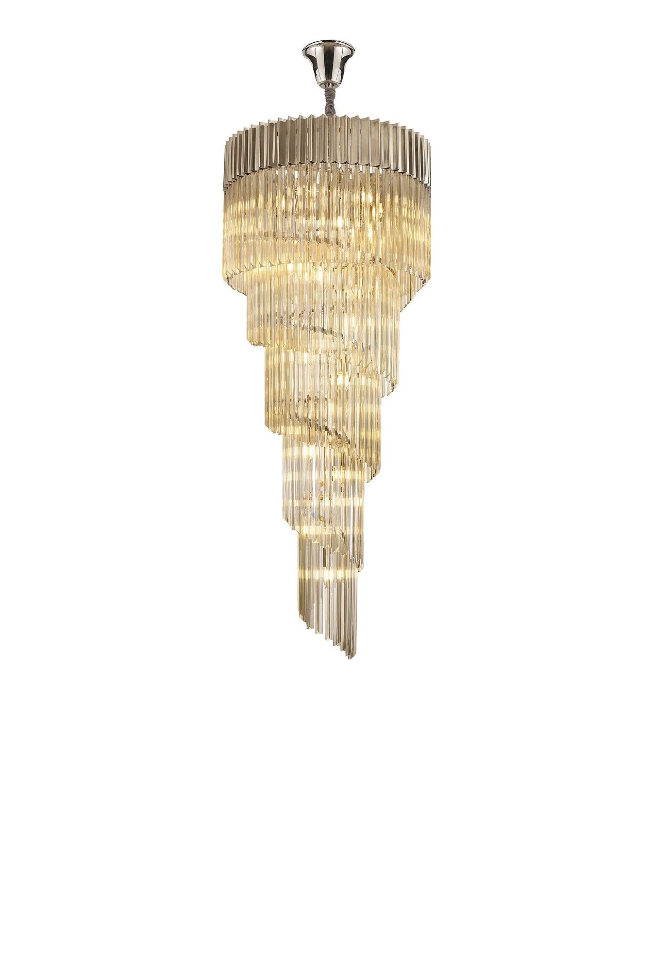 Georgia 5 Tier 23lt Pendant Chandelier, Matt Black/Brass/Polished Nickel - Image 12