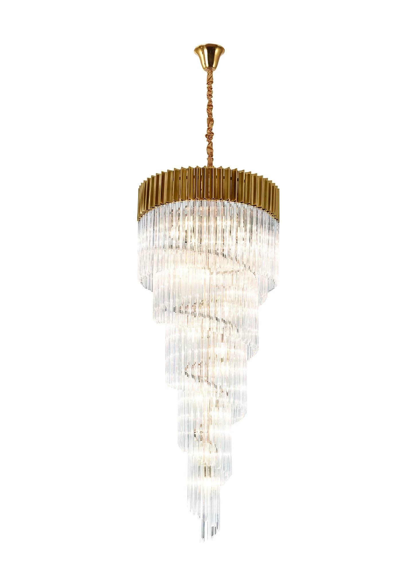 Georgia 5 Tier 23lt Pendant Chandelier, Matt Black/Brass/Polished Nickel - Image 5