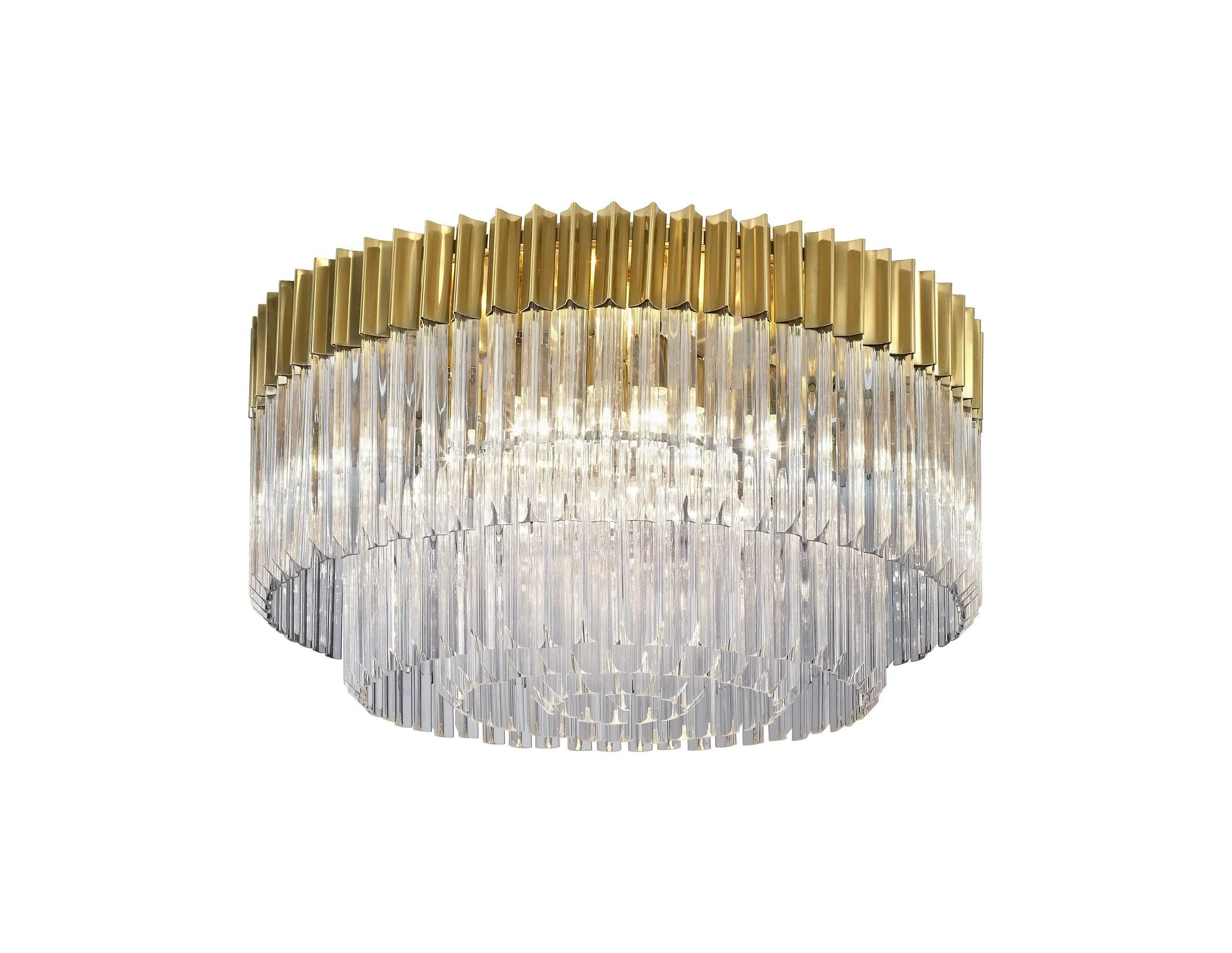 Georgia 7/12lt Round Crystal Flush Ceiling Light, Matt Black/Brass/Polished Nickel - Image 10