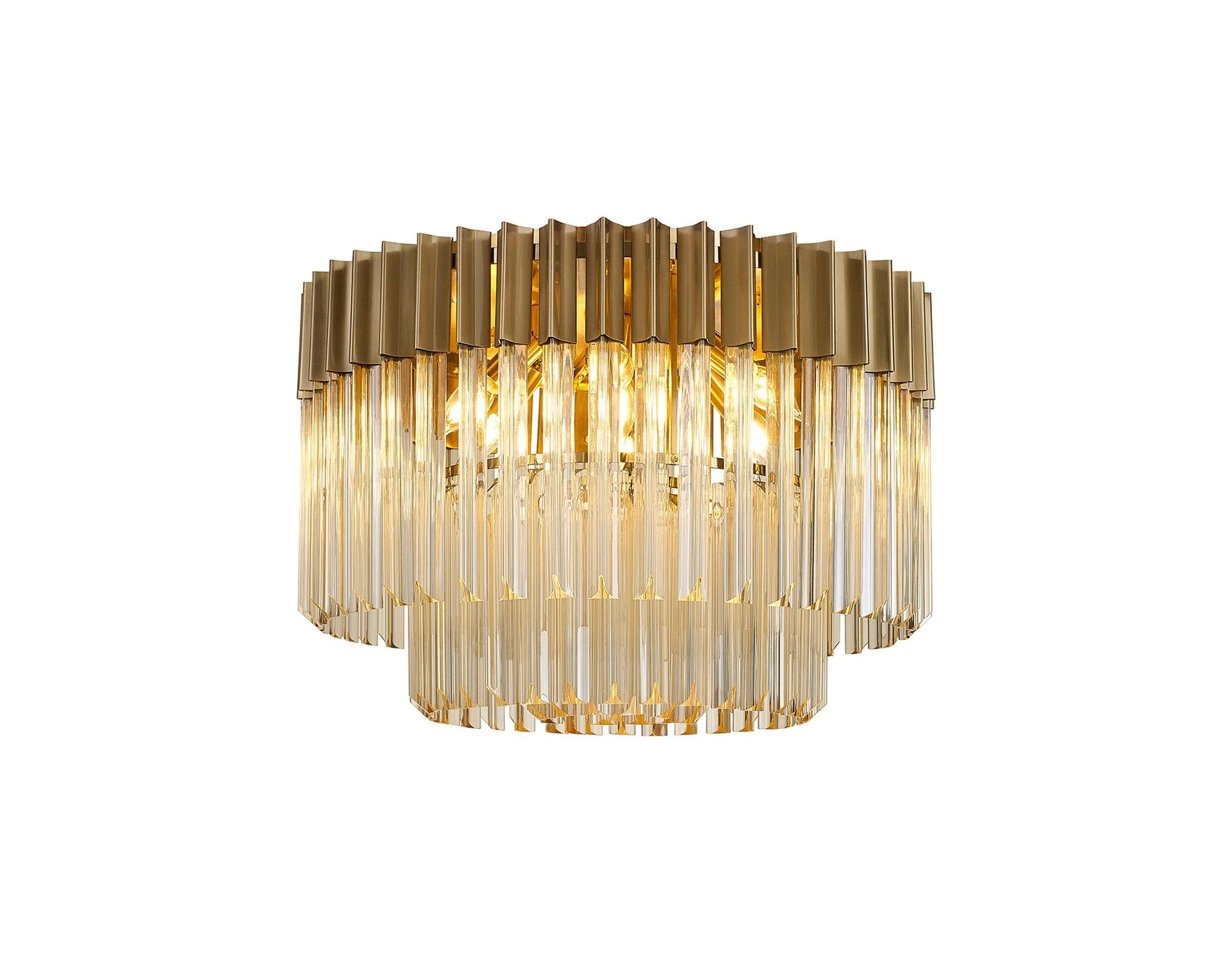 Georgia 7/12lt Round Crystal Flush Ceiling Light, Matt Black/Brass/Polished Nickel - Image 11