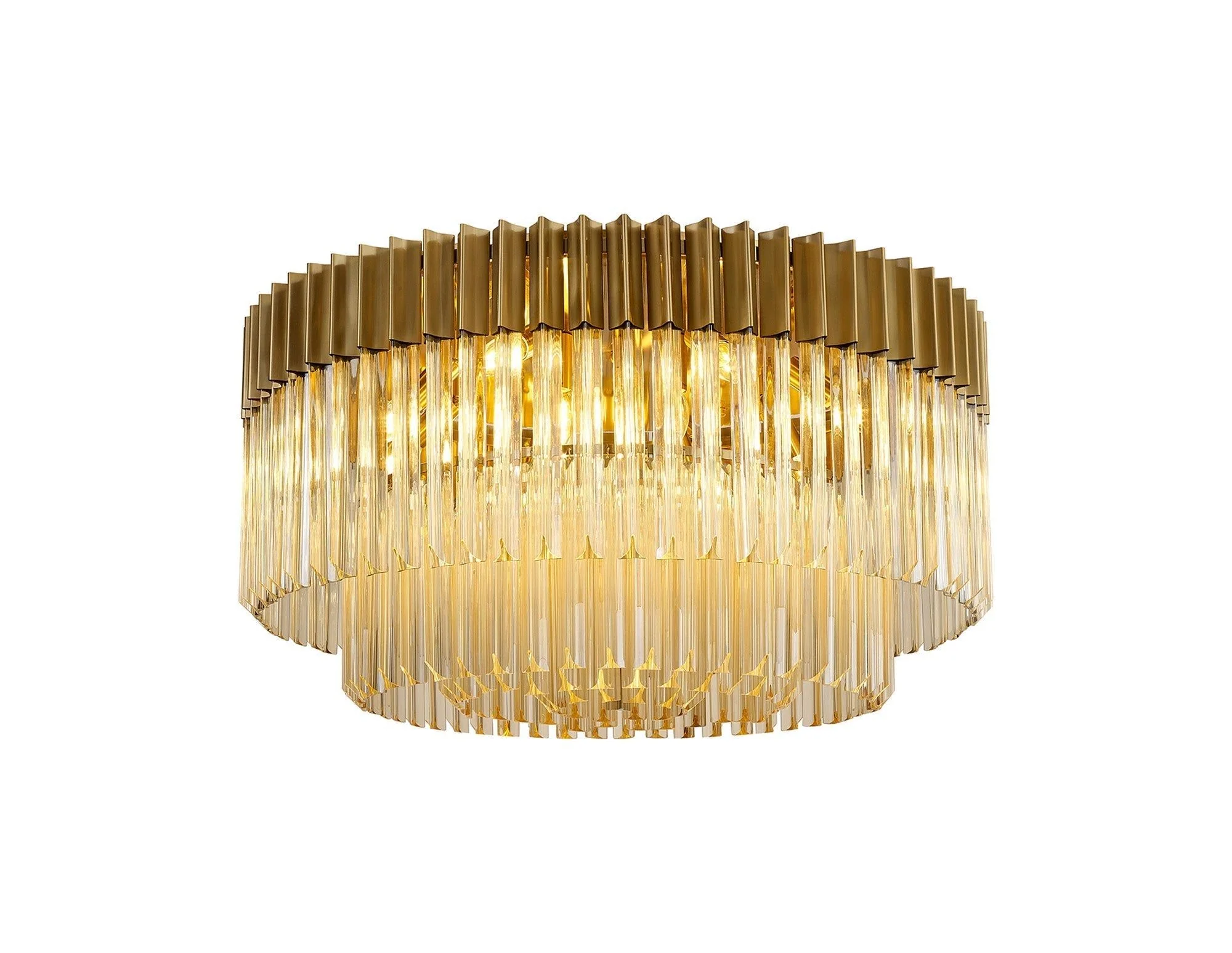 Georgia 7/12lt Round Crystal Flush Ceiling Light, Matt Black/Brass/Polished Nickel - Image 12