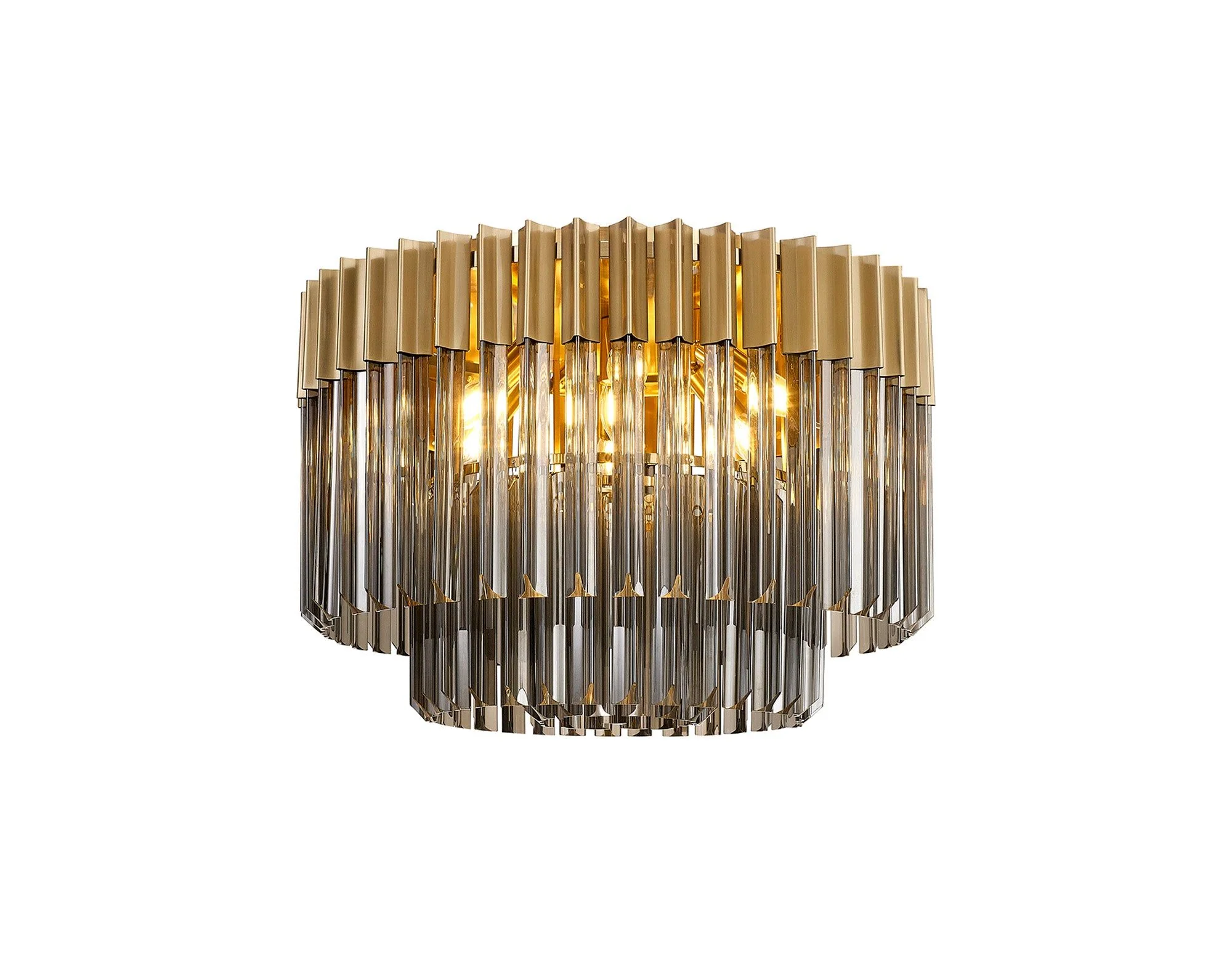 Georgia 7/12lt Round Crystal Flush Ceiling Light, Matt Black/Brass/Polished Nickel - Image 13