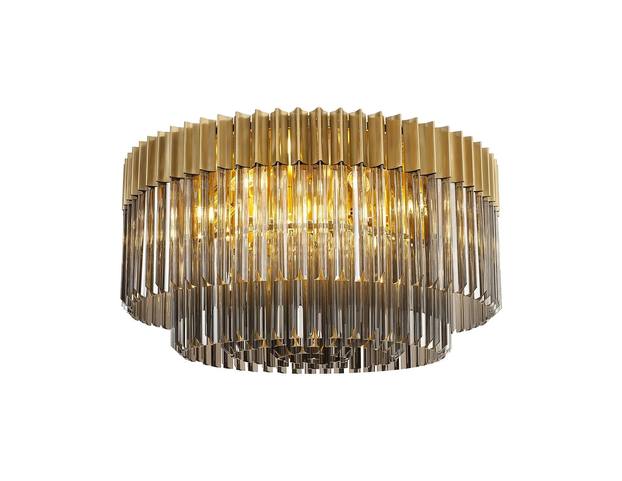 Georgia 7/12lt Round Crystal Flush Ceiling Light, Matt Black/Brass/Polished Nickel - Image 14