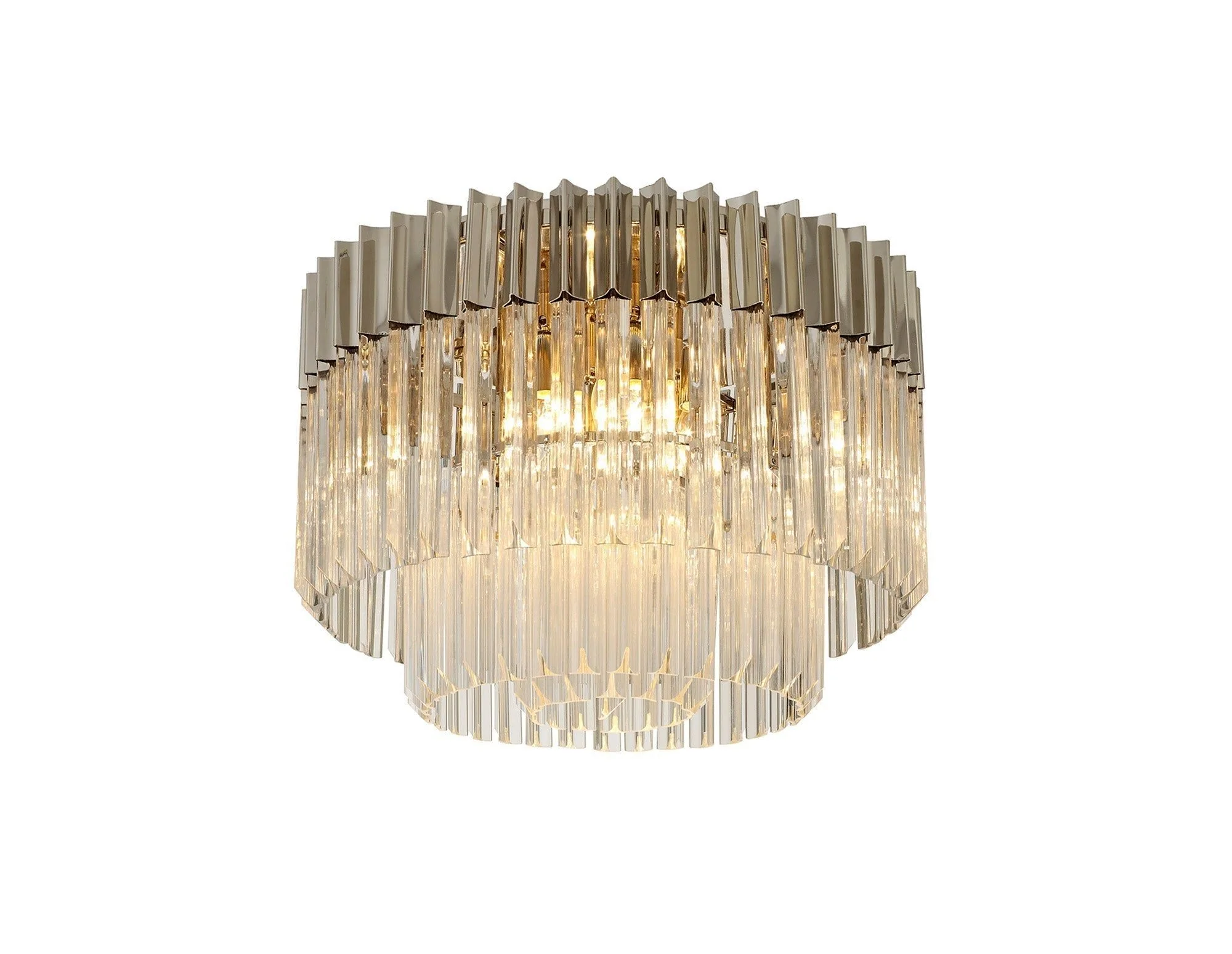 Georgia 7/12lt Round Crystal Flush Ceiling Light, Matt Black/Brass/Polished Nickel - Image 15