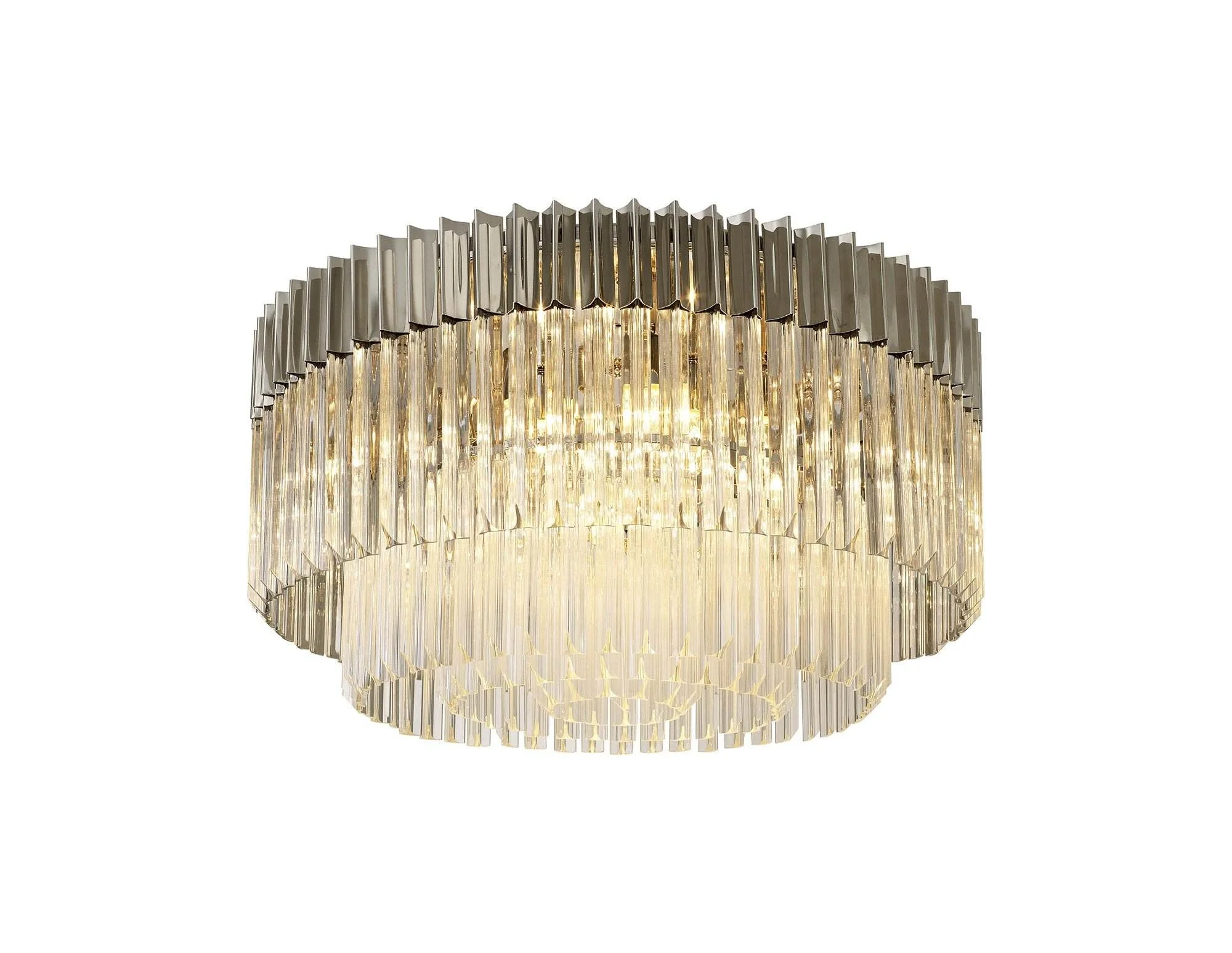 Georgia 7/12lt Round Crystal Flush Ceiling Light, Matt Black/Brass/Polished Nickel - Image 16