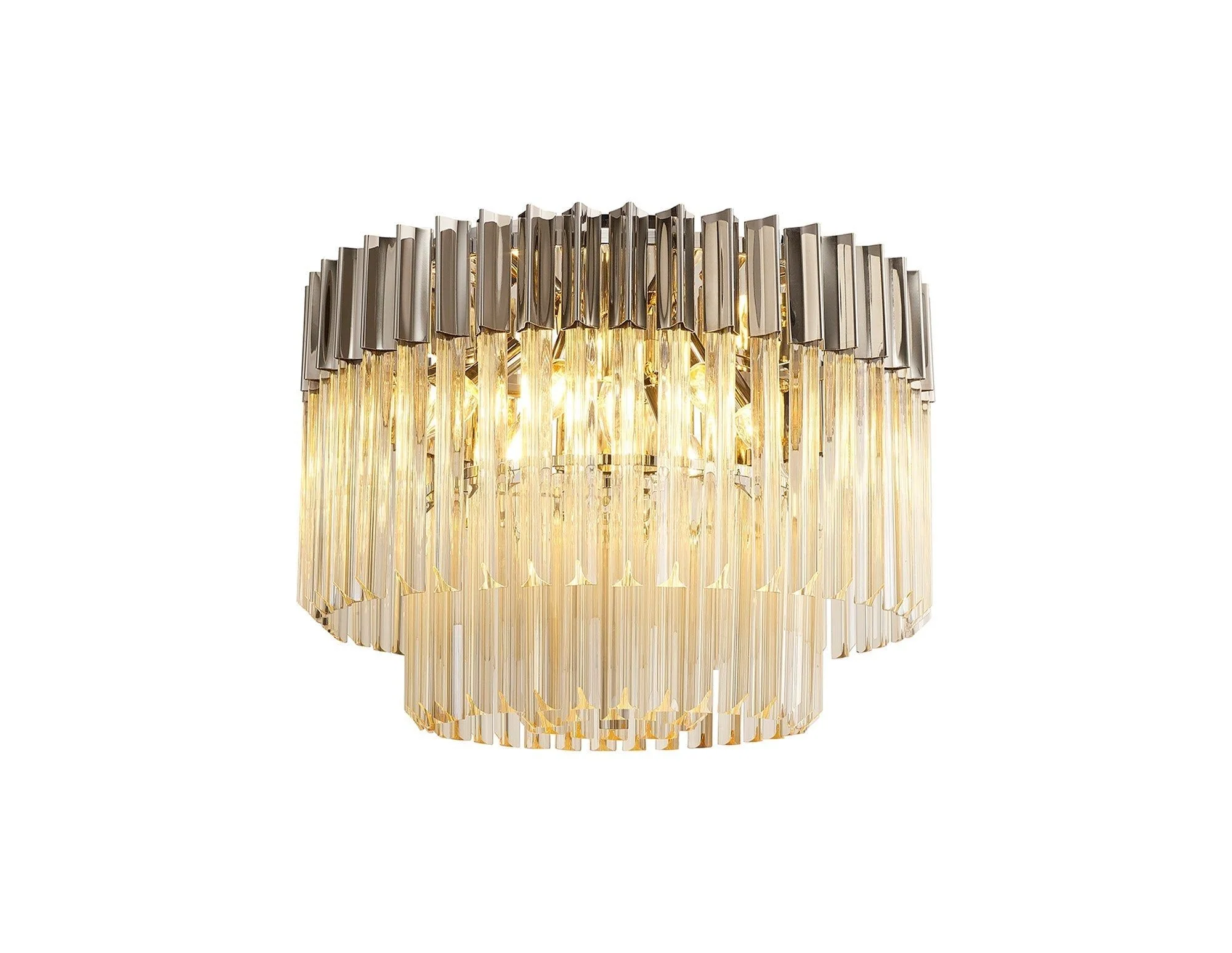 Georgia 7/12lt Round Crystal Flush Ceiling Light, Matt Black/Brass/Polished Nickel - Image 17