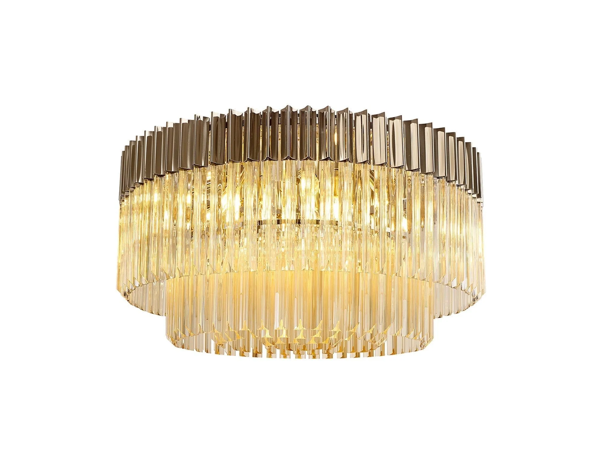 Georgia 7/12lt Round Crystal Flush Ceiling Light, Matt Black/Brass/Polished Nickel - Image 18