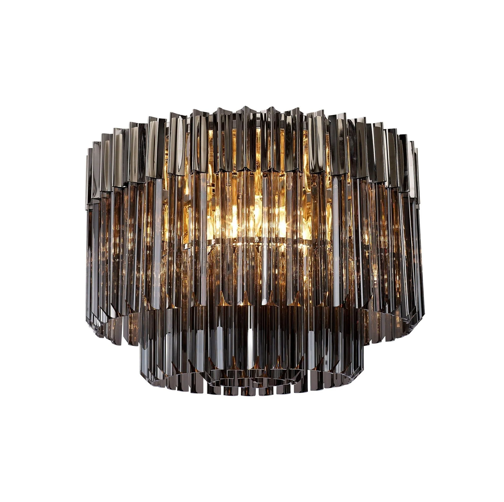 Georgia 7/12lt Round Crystal Flush Ceiling Light, Matt Black/Brass/Polished Nickel - Image 19