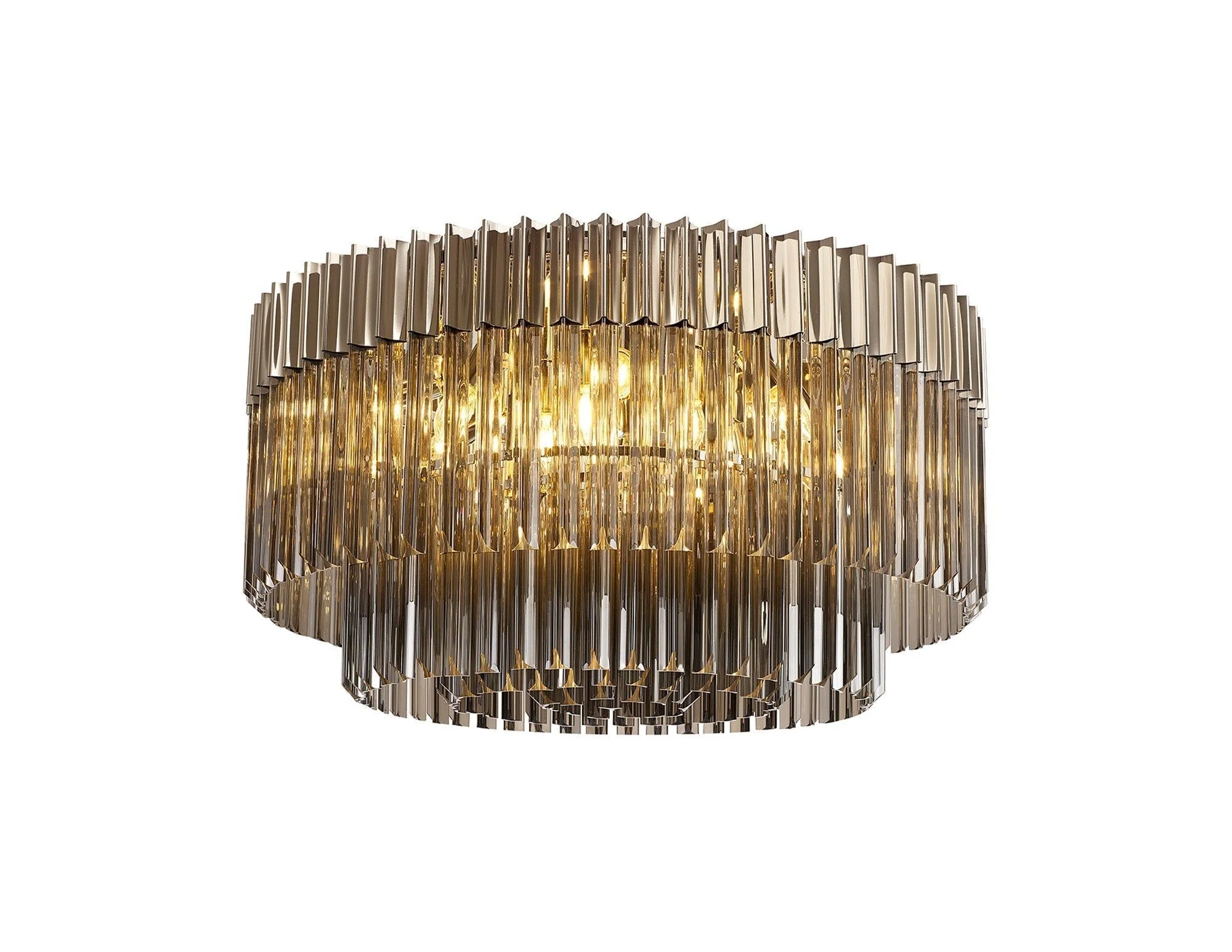 Georgia 7/12lt Round Crystal Flush Ceiling Light, Matt Black/Brass/Polished Nickel - Image 20
