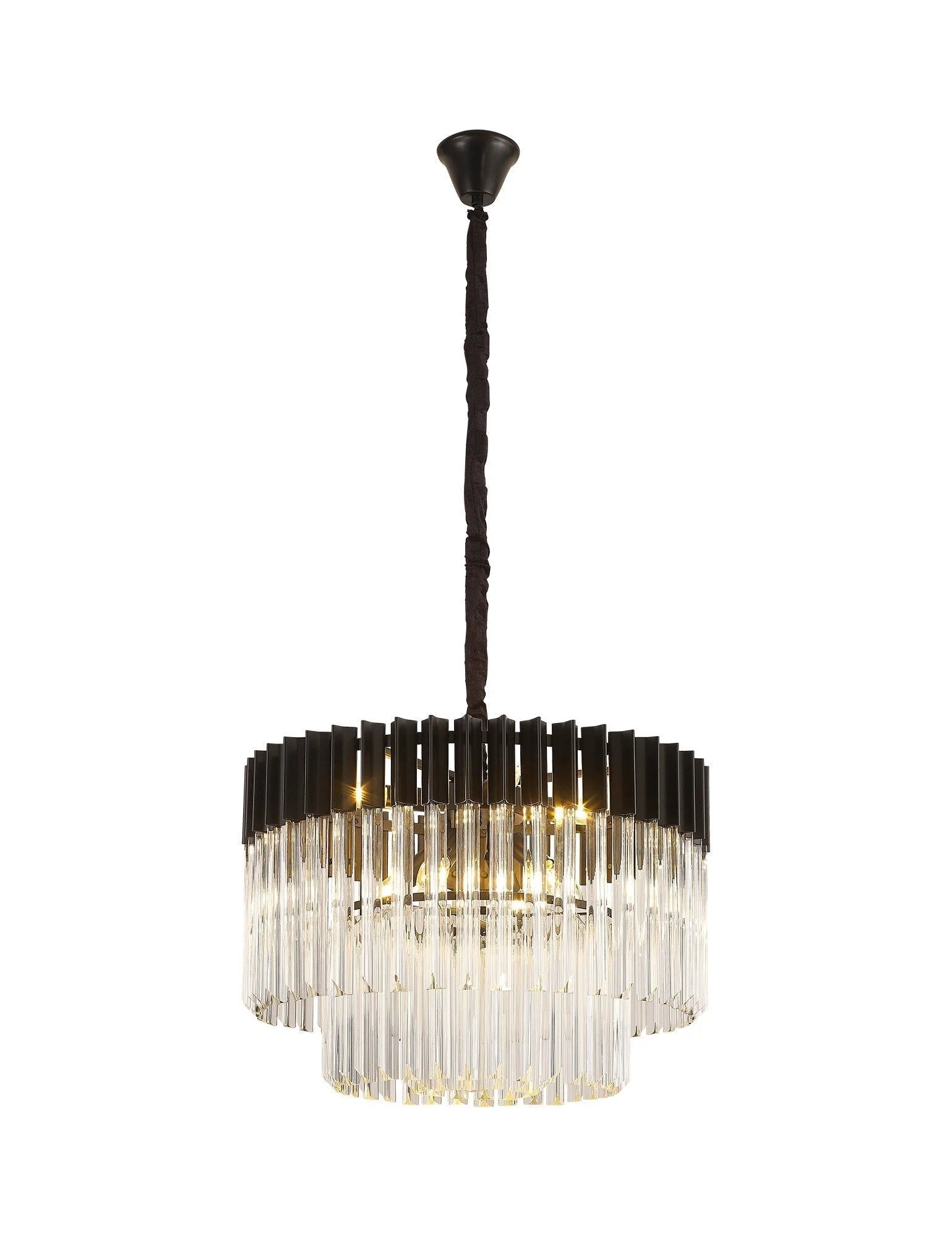 Georgia 8lt Round Pendant - Matt Black/Brass/Polished Nickel - Image 2