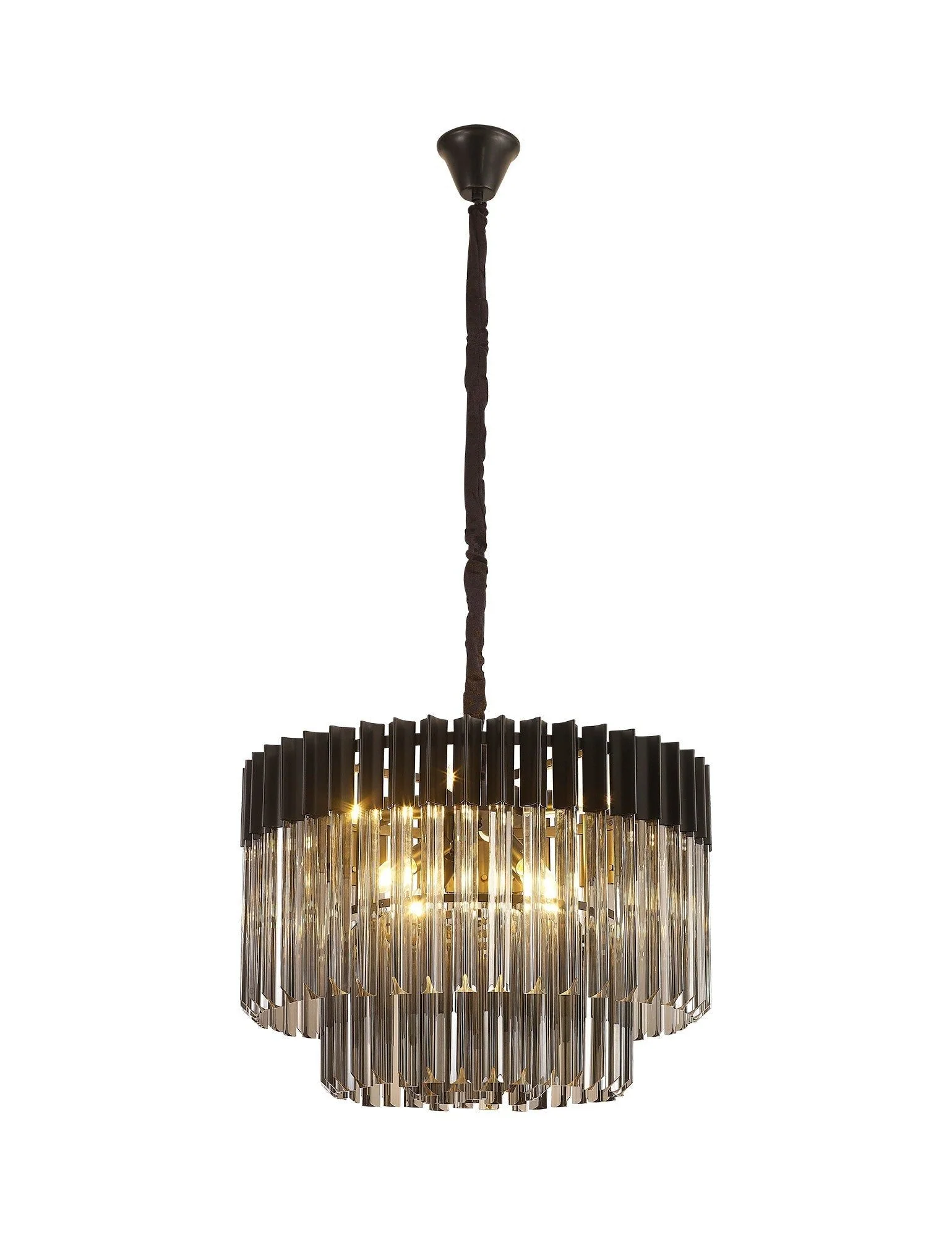 Georgia 8lt Round Pendant - Matt Black/Brass/Polished Nickel - Image 6
