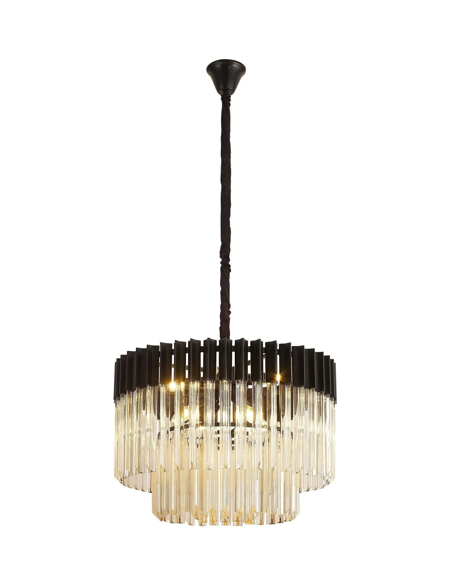 Georgia 8lt Round Pendant - Matt Black/Brass/Polished Nickel - Image 7
