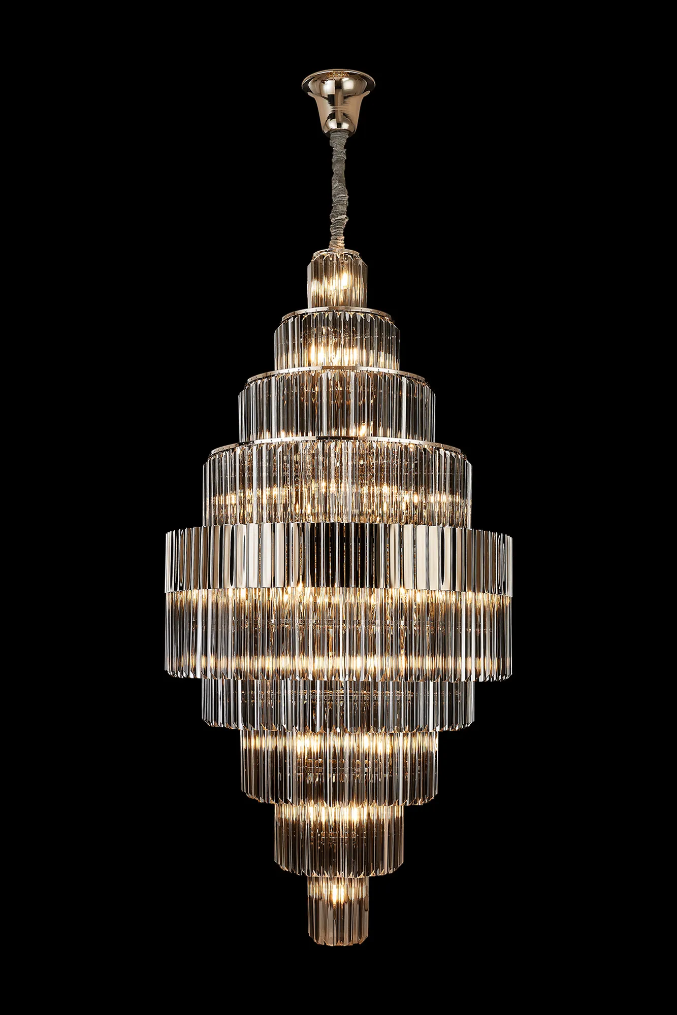 Georgia 90cm Diamond Pendant Round 9 Tier 42 Light- Various Finishes - Image 12