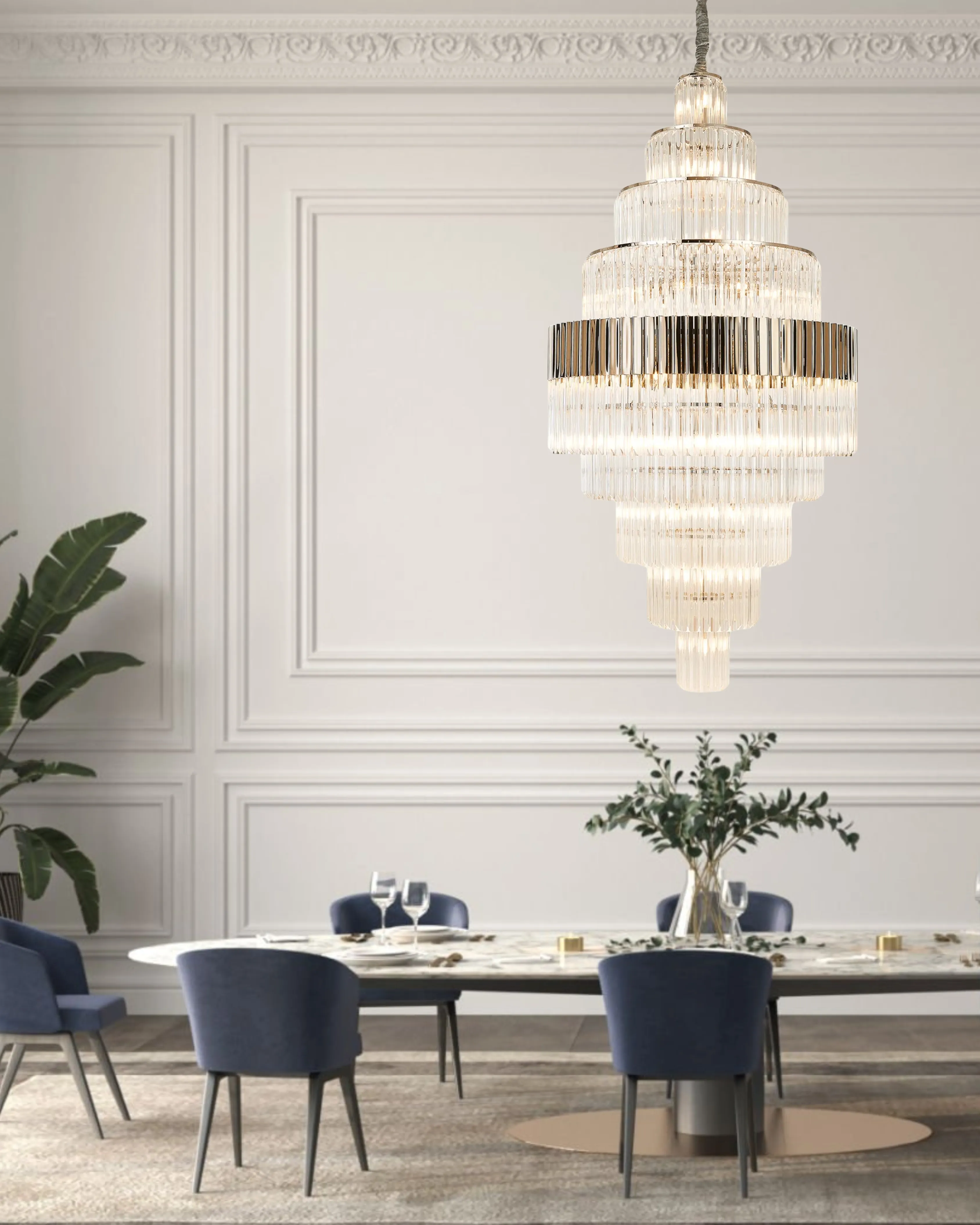 Georgia 90cm Diamond Pendant Round 9 Tier 42 Light- Various Finishes - Image 13