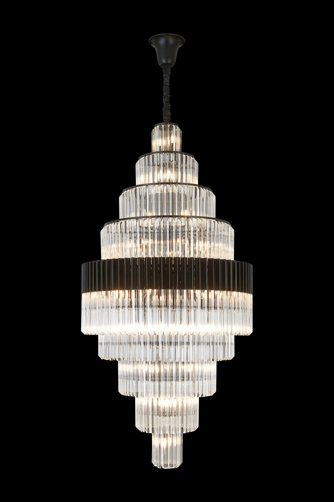 Georgia 90cm Diamond Pendant Round 9 Tier 42 Light- Various Finishes - Image 25