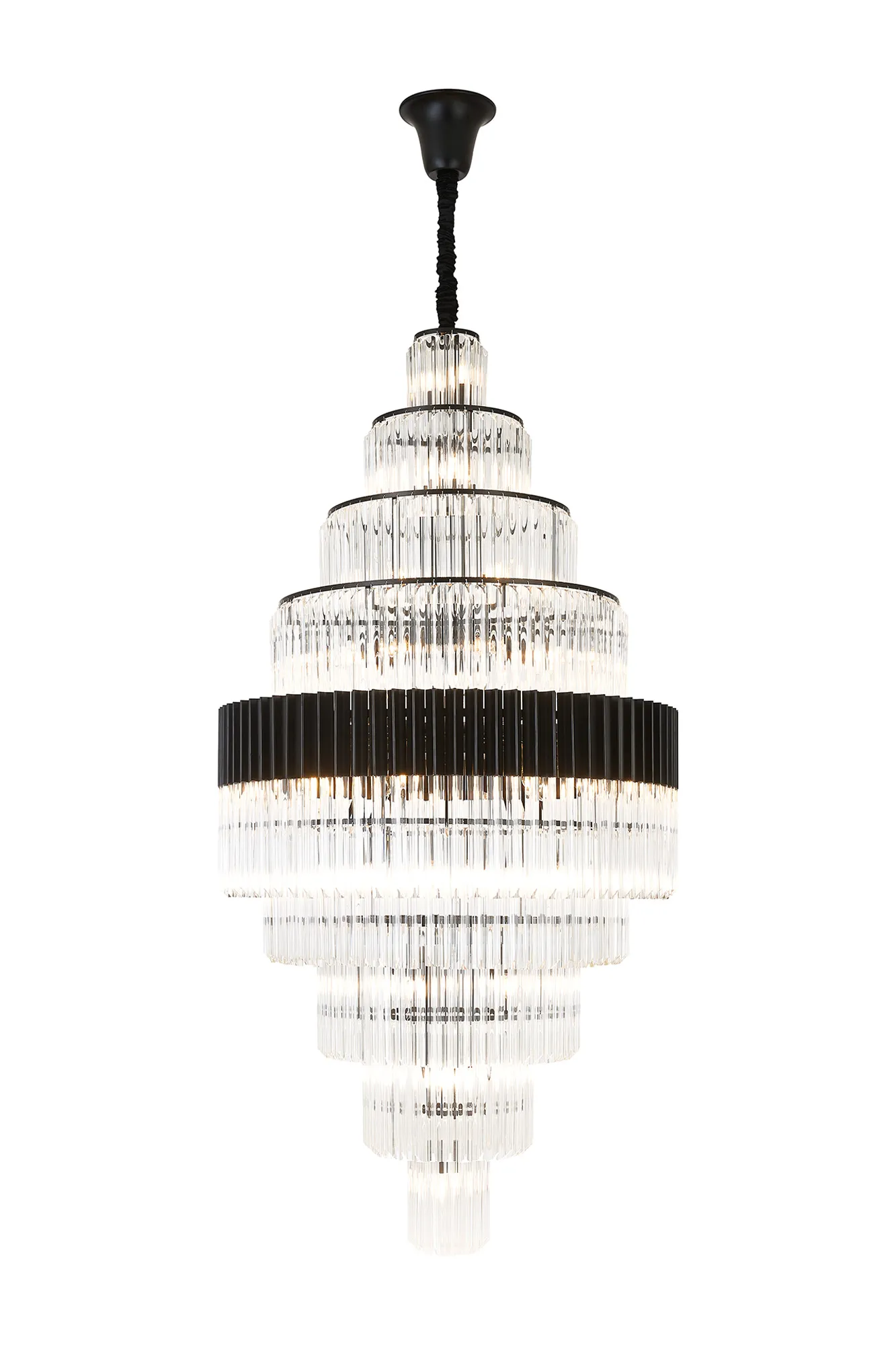 Georgia 90cm Diamond Pendant Round 9 Tier 42 Light- Various Finishes - Image 4