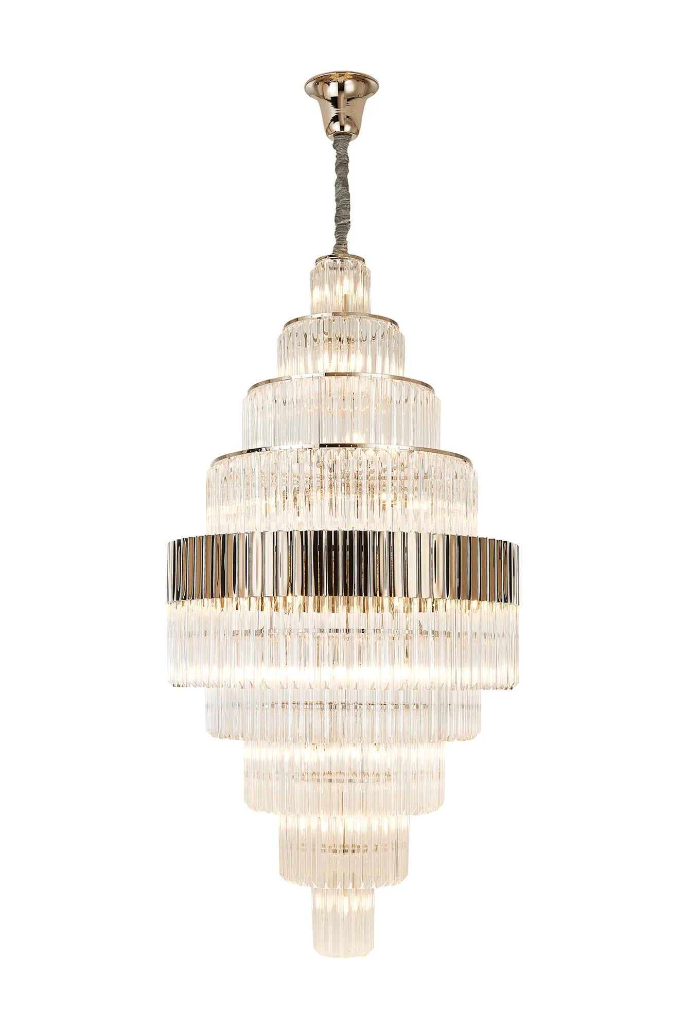 Georgia 90cm Diamond Pendant Round 9 Tier 42 Light- Various Finishes - Image 7
