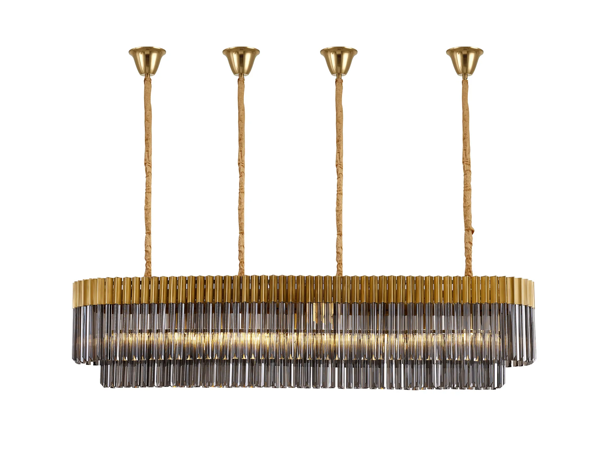 Georgia Bell Cup Linear Pendant, 9/10/ 13/16 Light E14- Matt Black/Brass/Polished Nickel - Image 10