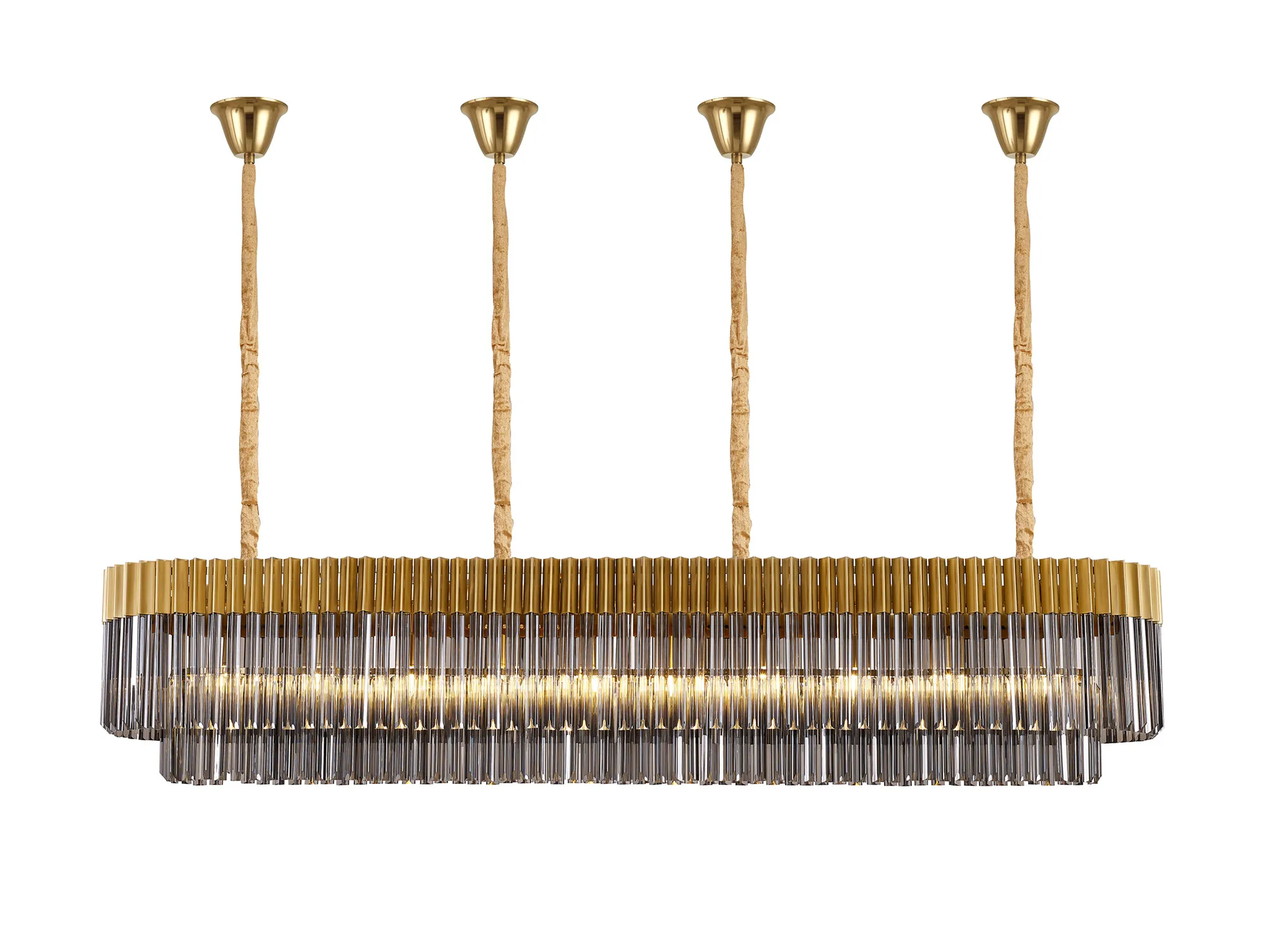 Georgia Bell Cup Linear Pendant, 9/10/ 13/16 Light E14- Matt Black/Brass/Polished Nickel - Image 11