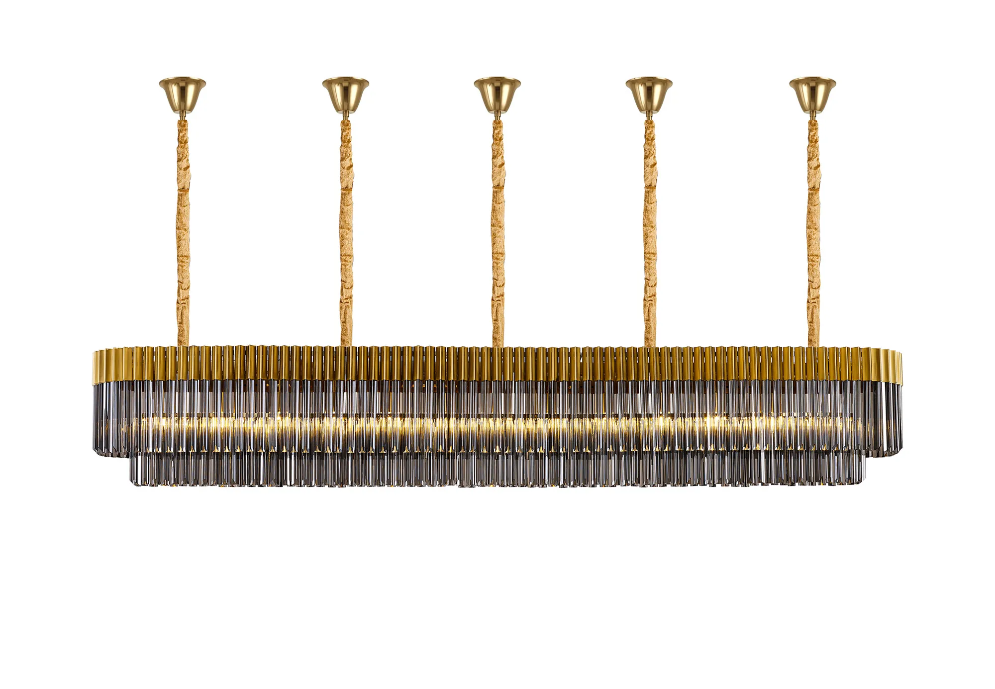 Georgia Bell Cup Linear Pendant, 9/10/ 13/16 Light E14- Matt Black/Brass/Polished Nickel - Image 13