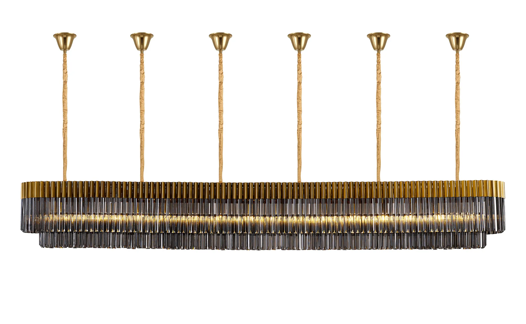 Georgia Bell Cup Linear Pendant, 9/10/ 13/16 Light E14- Matt Black/Brass/Polished Nickel - Image 14