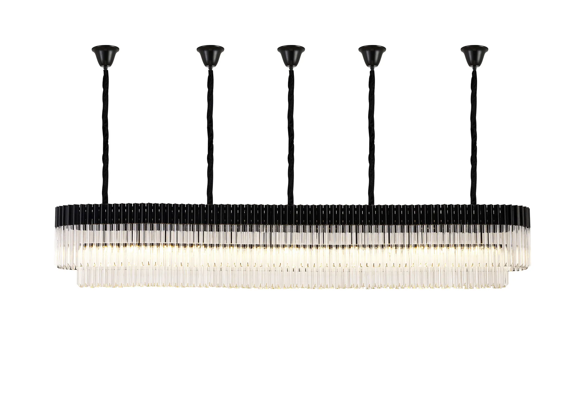 Georgia Bell Cup Linear Pendant, 9/10/ 13/16 Light E14- Matt Black/Brass/Polished Nickel - Image 18