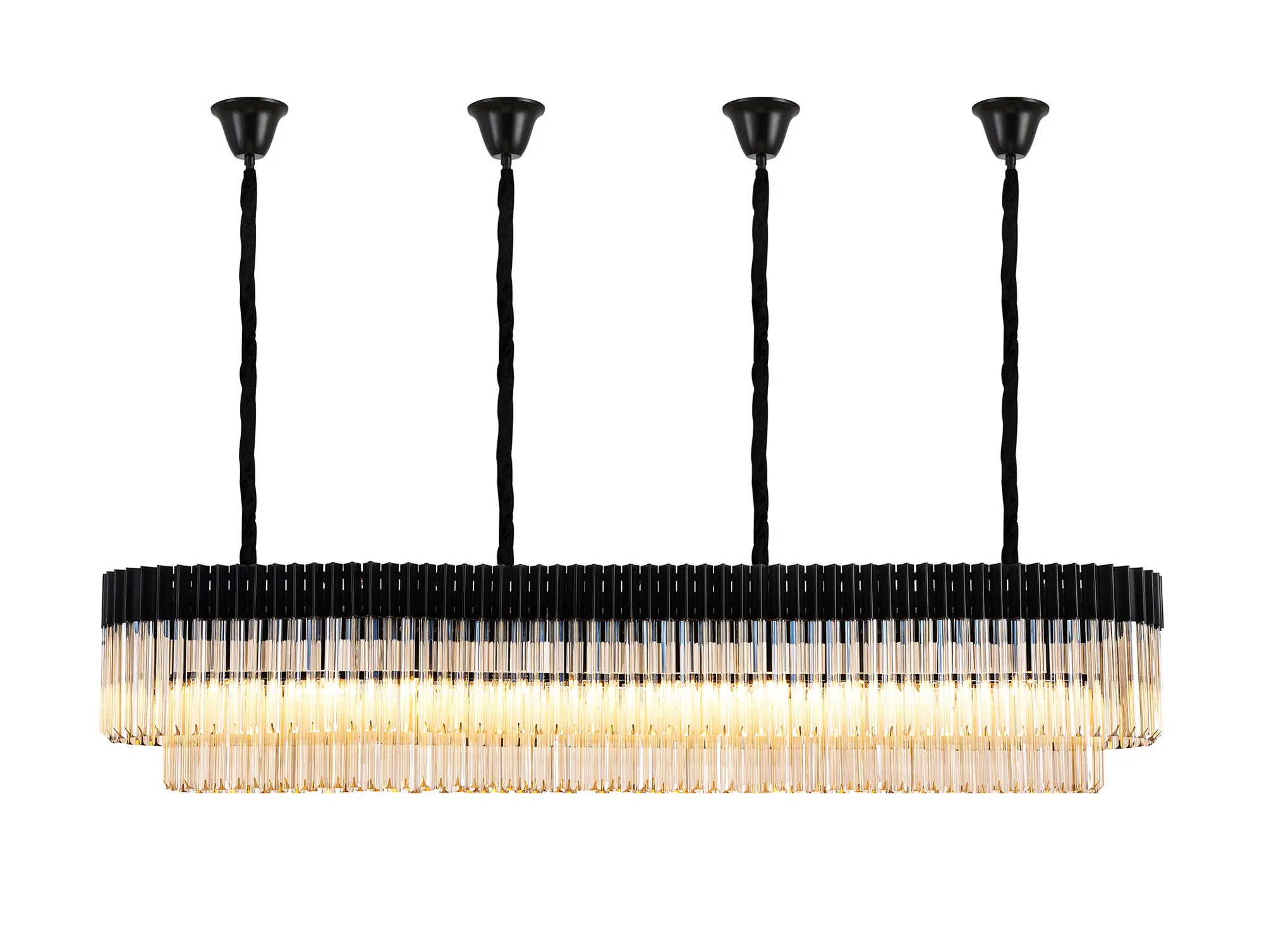 Georgia Bell Cup Linear Pendant, 9/10/ 13/16 Light E14- Matt Black/Brass/Polished Nickel - Image 21