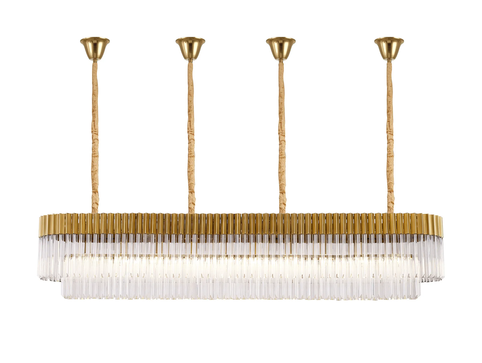 Georgia Bell Cup Linear Pendant, 9/10/ 13/16 Light E14- Matt Black/Brass/Polished Nickel - Image 3