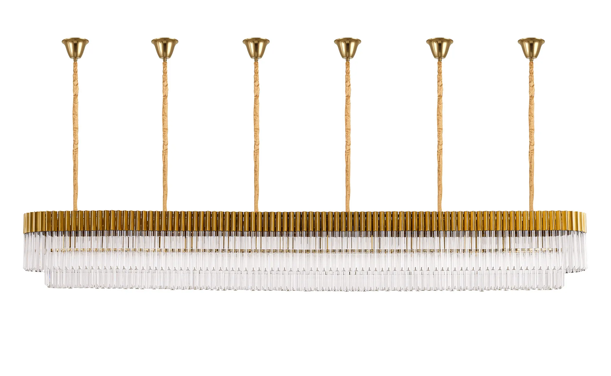 Georgia Bell Cup Linear Pendant, 9/10/ 13/16 Light E14- Matt Black/Brass/Polished Nickel - Image 6
