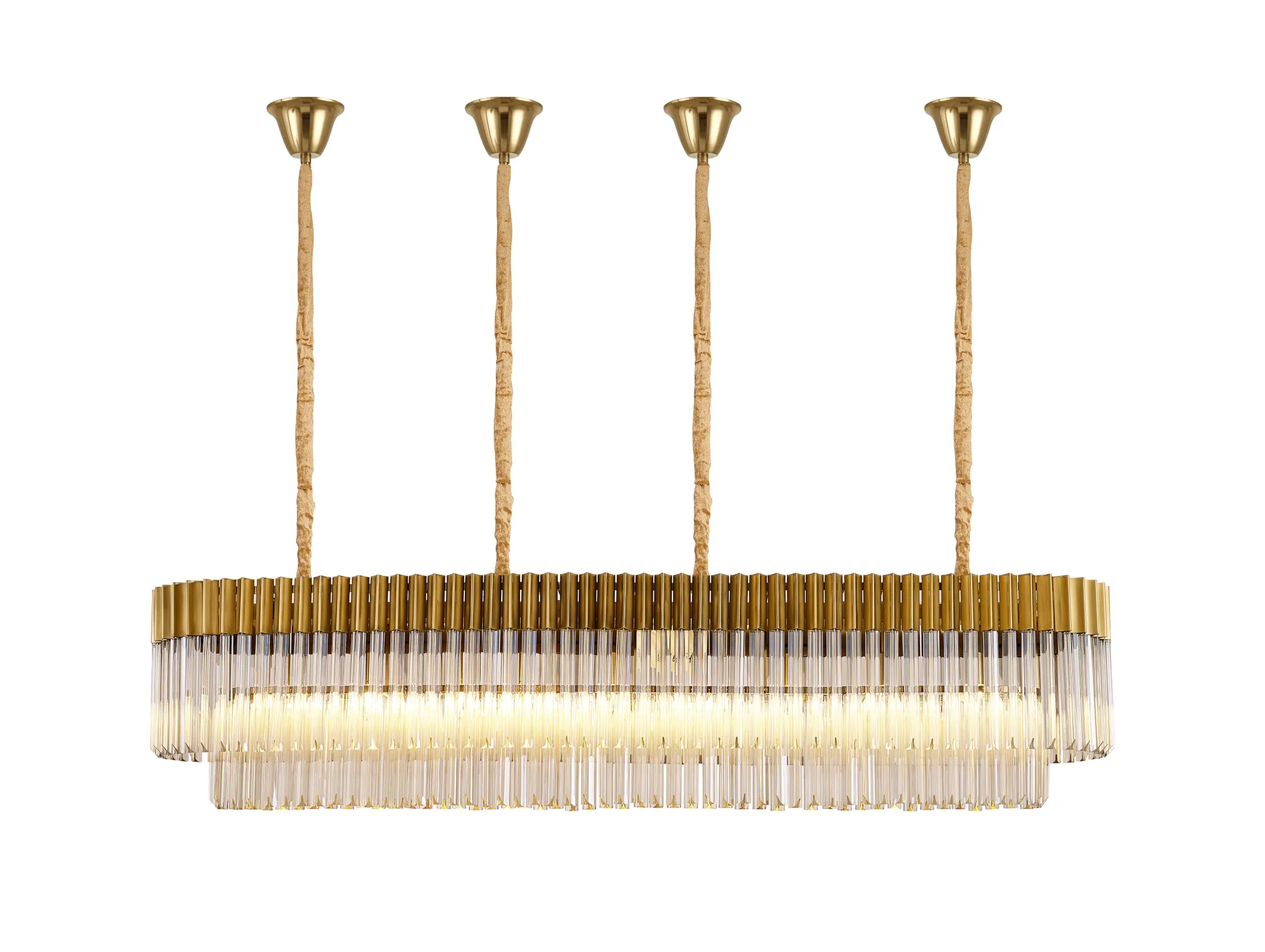 Georgia Bell Cup Linear Pendant, 9/10/ 13/16 Light E14- Matt Black/Brass/Polished Nickel - Image 7