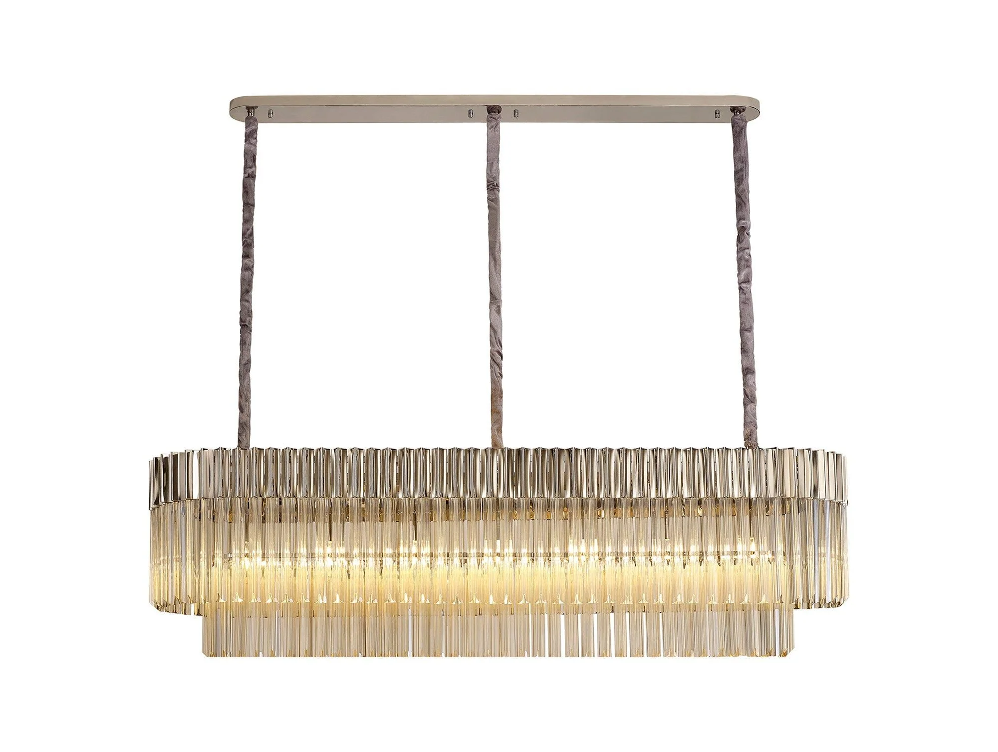 Georgia Kitchen Table/Island Rectangle 7/5lt Pendant, Matt Black/Brass/Polished Nickel