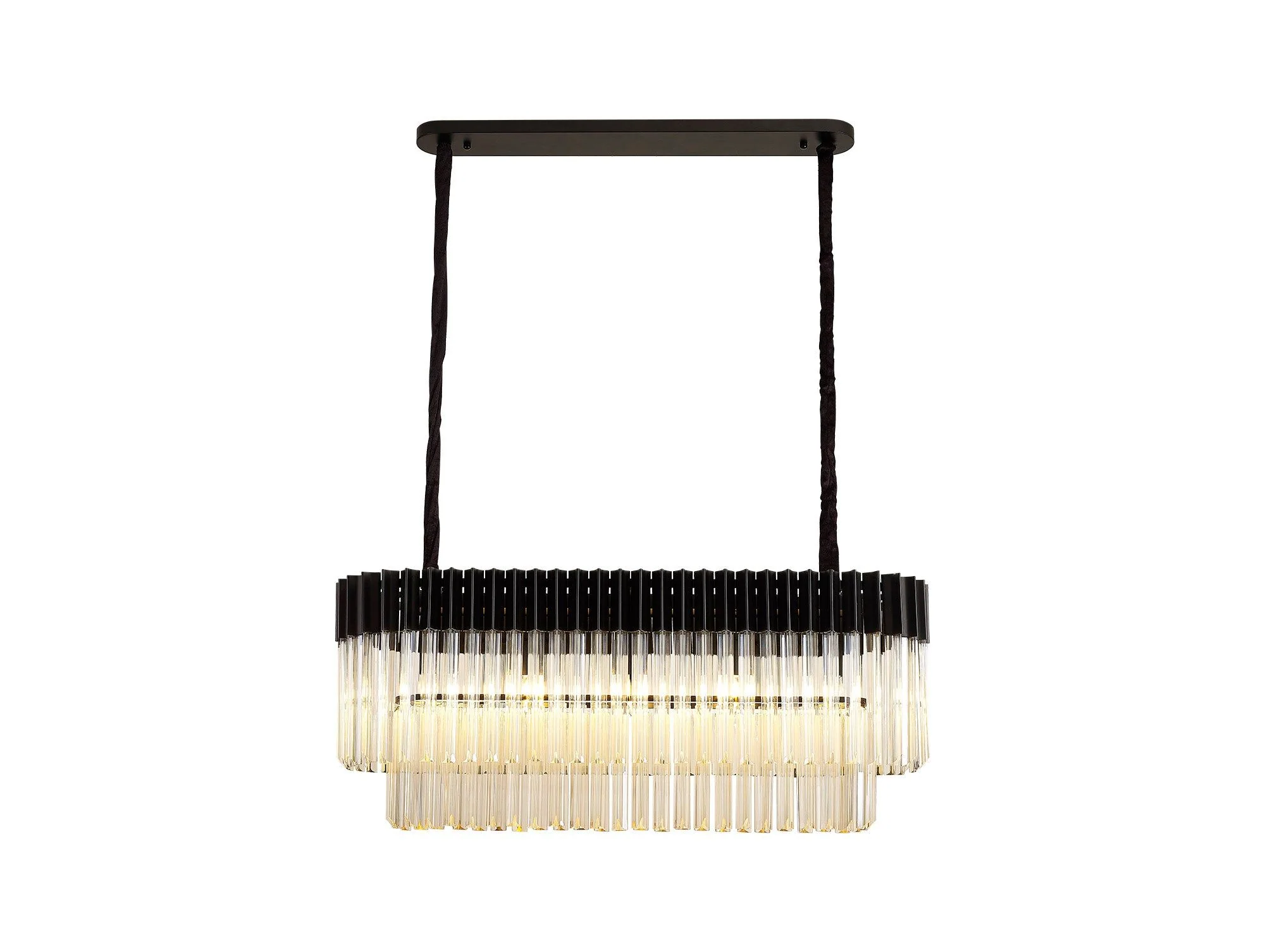 Georgia Kitchen Table/Island Rectangle 7/5lt Pendant, Matt Black/Brass/Polished Nickel - Image 10