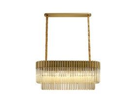 Georgia Kitchen Table/Island Rectangle 7/5lt Pendant, Matt Black/Brass/Polished Nickel - Image 11