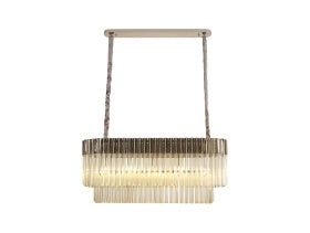 Georgia Kitchen Table/Island Rectangle 7/5lt Pendant, Matt Black/Brass/Polished Nickel - Image 12