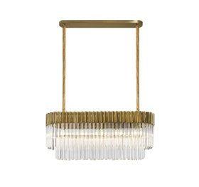 Georgia Kitchen Table/Island Rectangle 7/5lt Pendant, Matt Black/Brass/Polished Nickel - Image 13