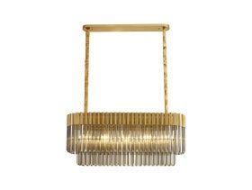 Georgia Kitchen Table/Island Rectangle 7/5lt Pendant, Matt Black/Brass/Polished Nickel - Image 16