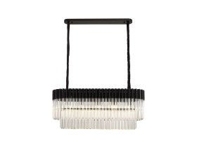 Georgia Kitchen Table/Island Rectangle 7/5lt Pendant, Matt Black/Brass/Polished Nickel - Image 17