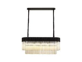 Georgia Kitchen Table/Island Rectangle 7/5lt Pendant, Matt Black/Brass/Polished Nickel - Image 19