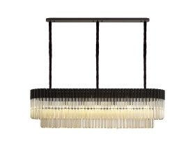 Georgia Kitchen Table/Island Rectangle 7/5lt Pendant, Matt Black/Brass/Polished Nickel - Image 21