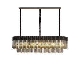 Georgia Kitchen Table/Island Rectangle 7/5lt Pendant, Matt Black/Brass/Polished Nickel - Image 22