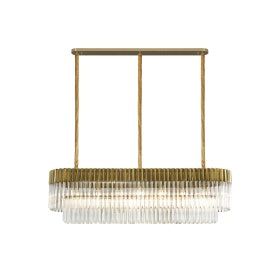 Georgia Kitchen Table/Island Rectangle 7/5lt Pendant, Matt Black/Brass/Polished Nickel - Image 23