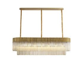 Georgia Kitchen Table/Island Rectangle 7/5lt Pendant, Matt Black/Brass/Polished Nickel - Image 24