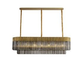 Georgia Kitchen Table/Island Rectangle 7/5lt Pendant, Matt Black/Brass/Polished Nickel - Image 25