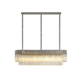 Georgia Kitchen Table/Island Rectangle 7/5lt Pendant, Matt Black/Brass/Polished Nickel - Image 26