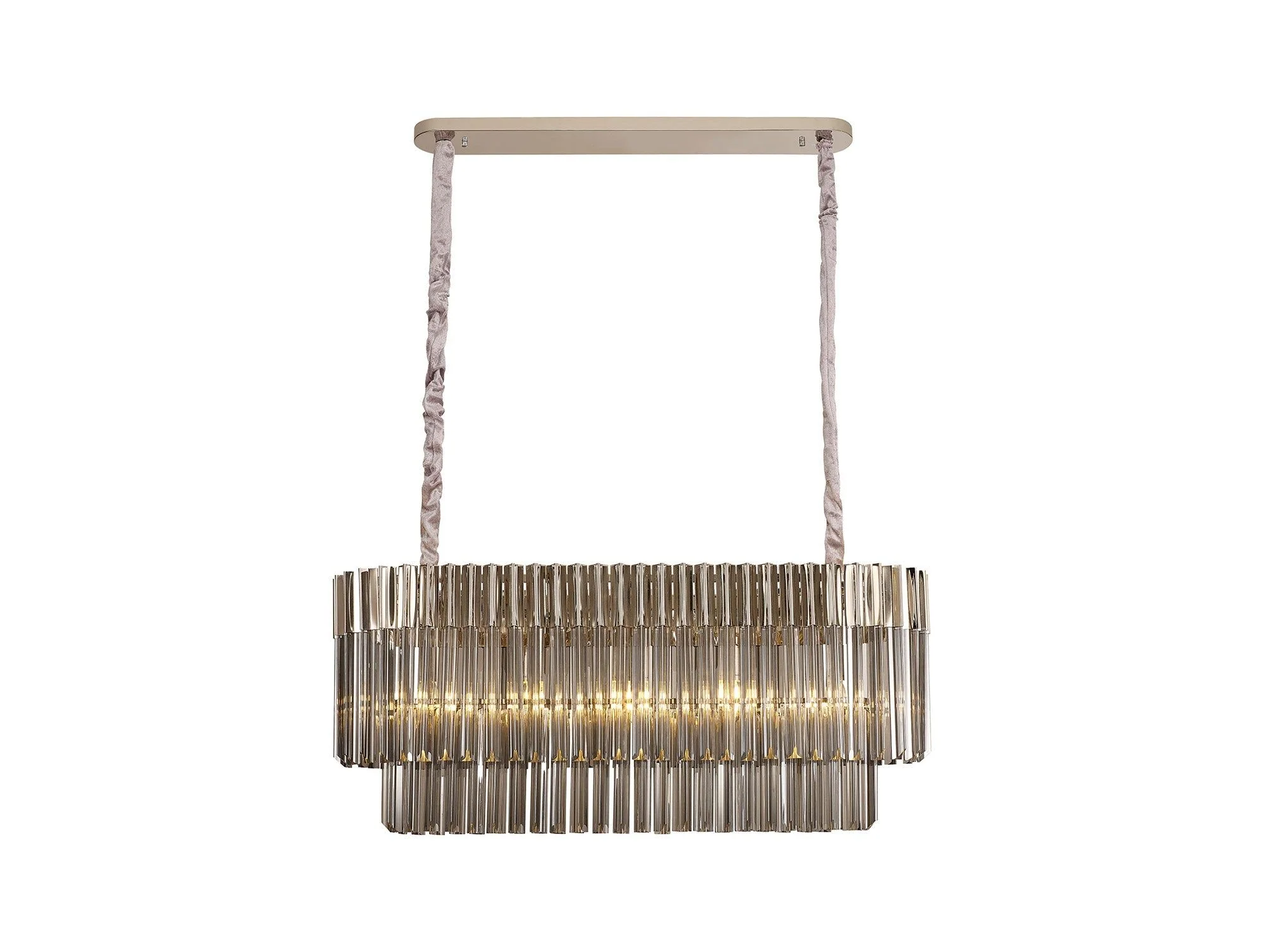 Georgia Kitchen Table/Island Rectangle 7/5lt Pendant, Matt Black/Brass/Polished Nickel - Image 7
