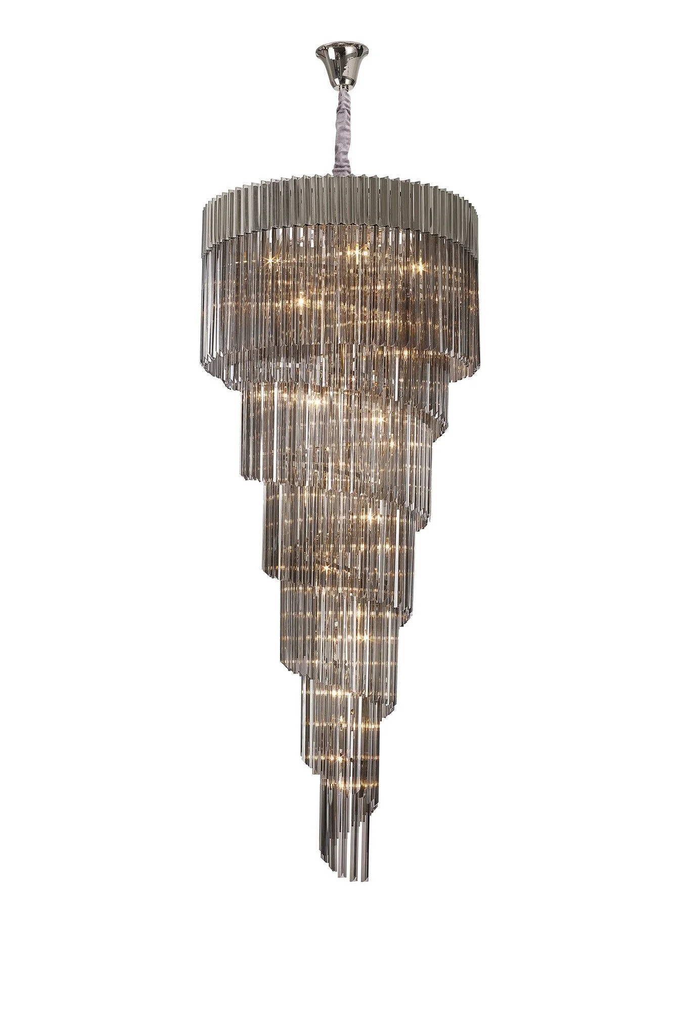 Georgia 7 Tier 31lt Pendant Chandelier, Matt Black/Brass/Polished Nickel - Image 10